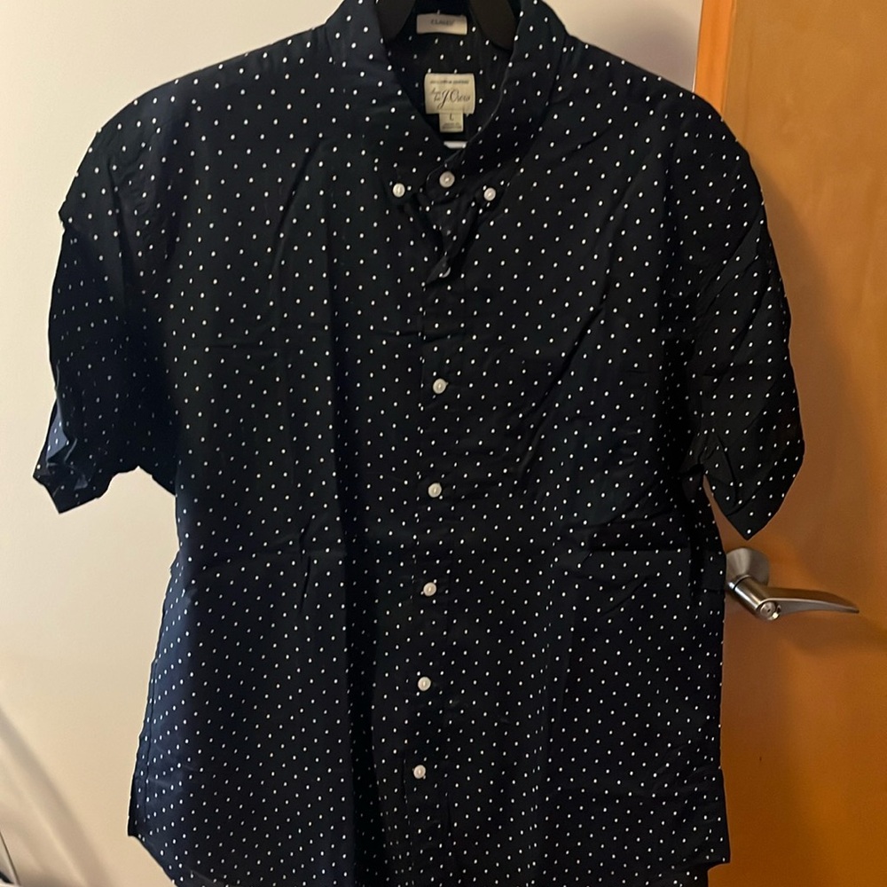 J.Crew Short-sleeve stretch slub cotton shirt in print